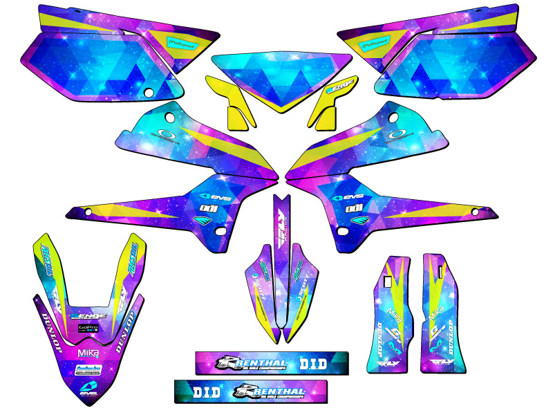 2008-2020 KLX 250 SPACE KADET Galaxy Senge Graphics Kit Compatible with Kawasaki - Picture 5 of 10