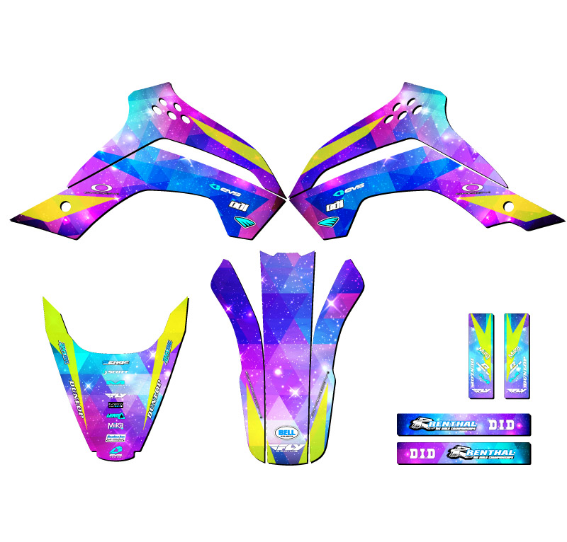 2008-2018 KLX 140 SPACE KADET Galaxy Senge Graphics Kit Compatible with Kawasaki - Picture 2 of 10
