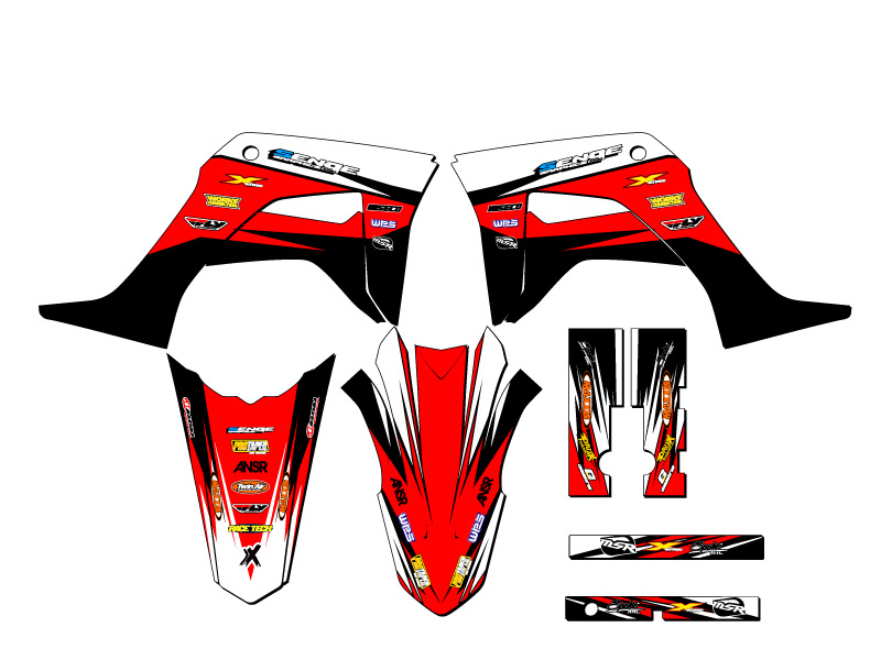 2019-2023 CRF 125 VELOCITY Red Senge Graphics Kit Compatible with Honda - Picture 8 of 10