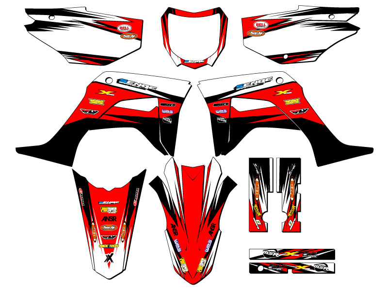 2019-2023 CRF 125 VELOCITY Red Senge Graphics Kit Compatible with Honda - Picture 2 of 10