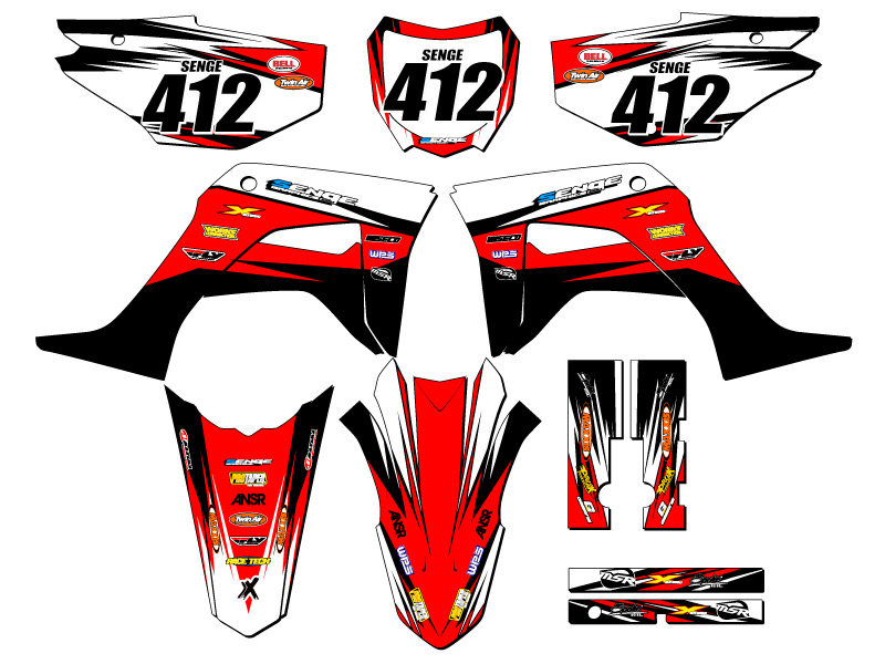 2019-2023 CRF 125 VELOCITY Red Senge Graphics Kit Compatible with Honda - Picture 5 of 10