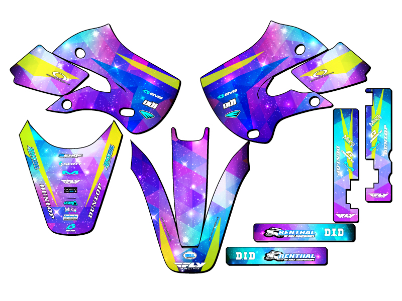 Kit de gráficos KLX 110 SPACE KADET Galaxy Senge 2002-2009 compatible con Kawasaki - Imagen 2 de 10