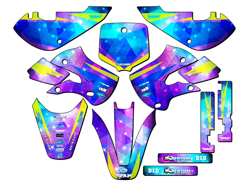 Kit de gráficos KLX 110 SPACE KADET Galaxy Senge 2002-2009 compatible con Kawasaki - Imagen 5 de 10