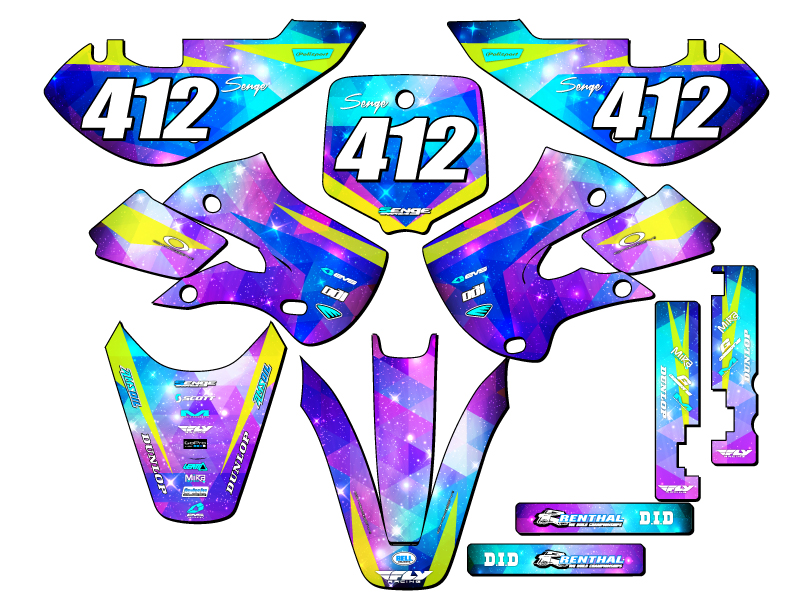Kit de gráficos KLX 110 SPACE KADET Galaxy Senge 2002-2009 compatible con Kawasaki - Imagen 8 de 10