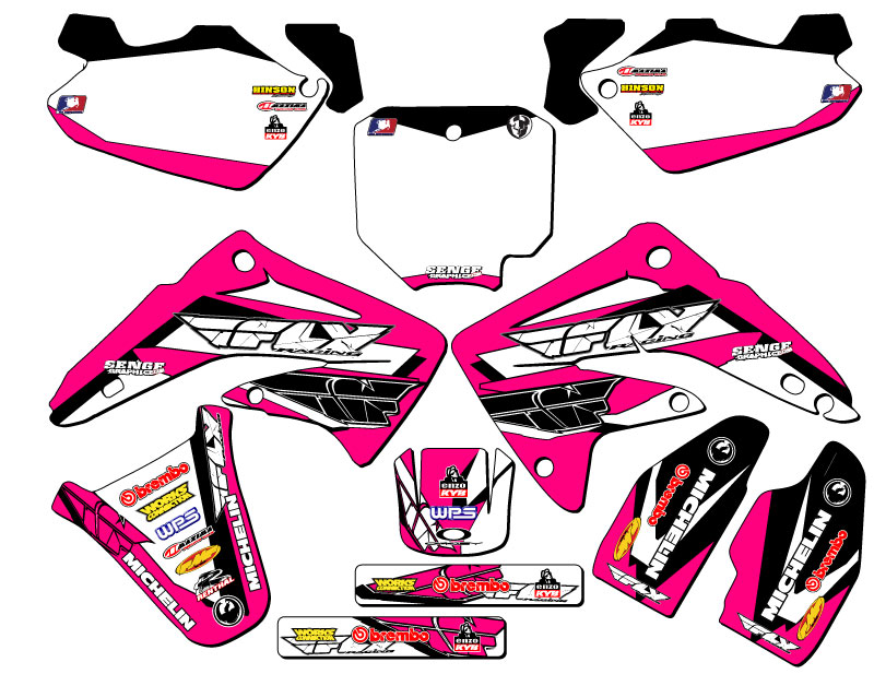 2003-2013 CR 85 13 FLY Pink Senge Graphics Kit Compatible with Honda - Picture 8 of 10