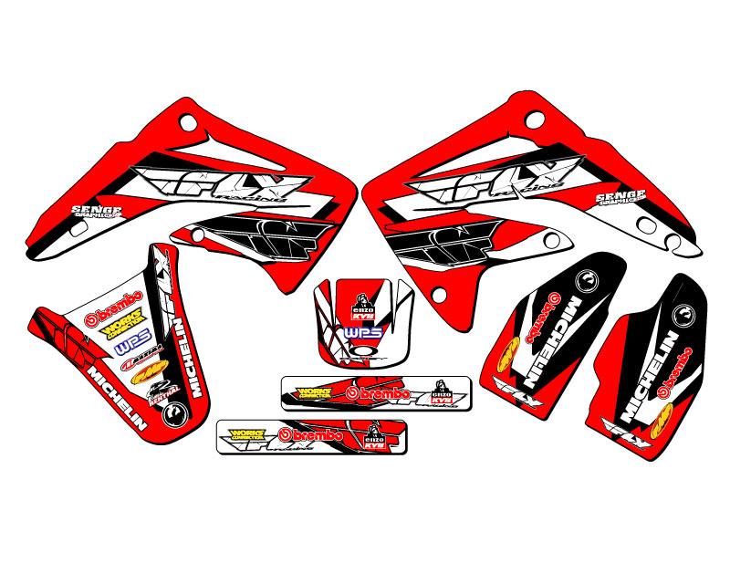 2003-2013 CR 85 13 FLY Red Senge Graphics Kit Compatible with Honda - Picture 8 of 10