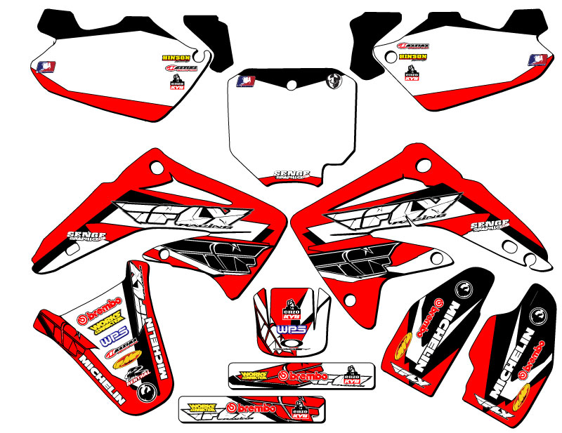 2003-2013 CR 85 13 FLY Red Senge Graphics Kit Compatible with Honda - Picture 2 of 10