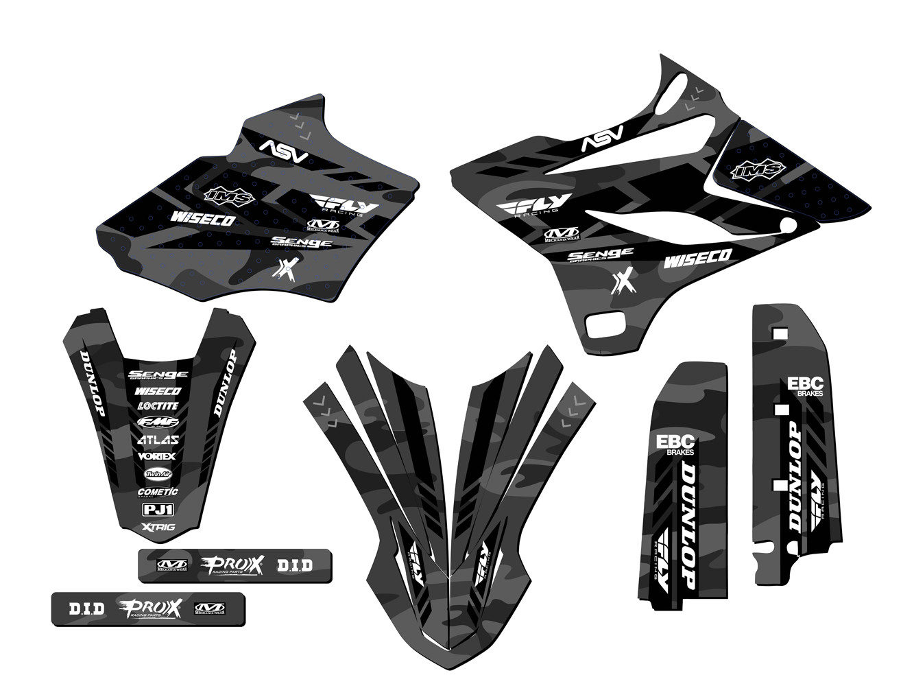 2015-2018 YZ 85 APACHE Grey Senge Graphics Kit Compatible with Yamaha - Picture 2 of 10