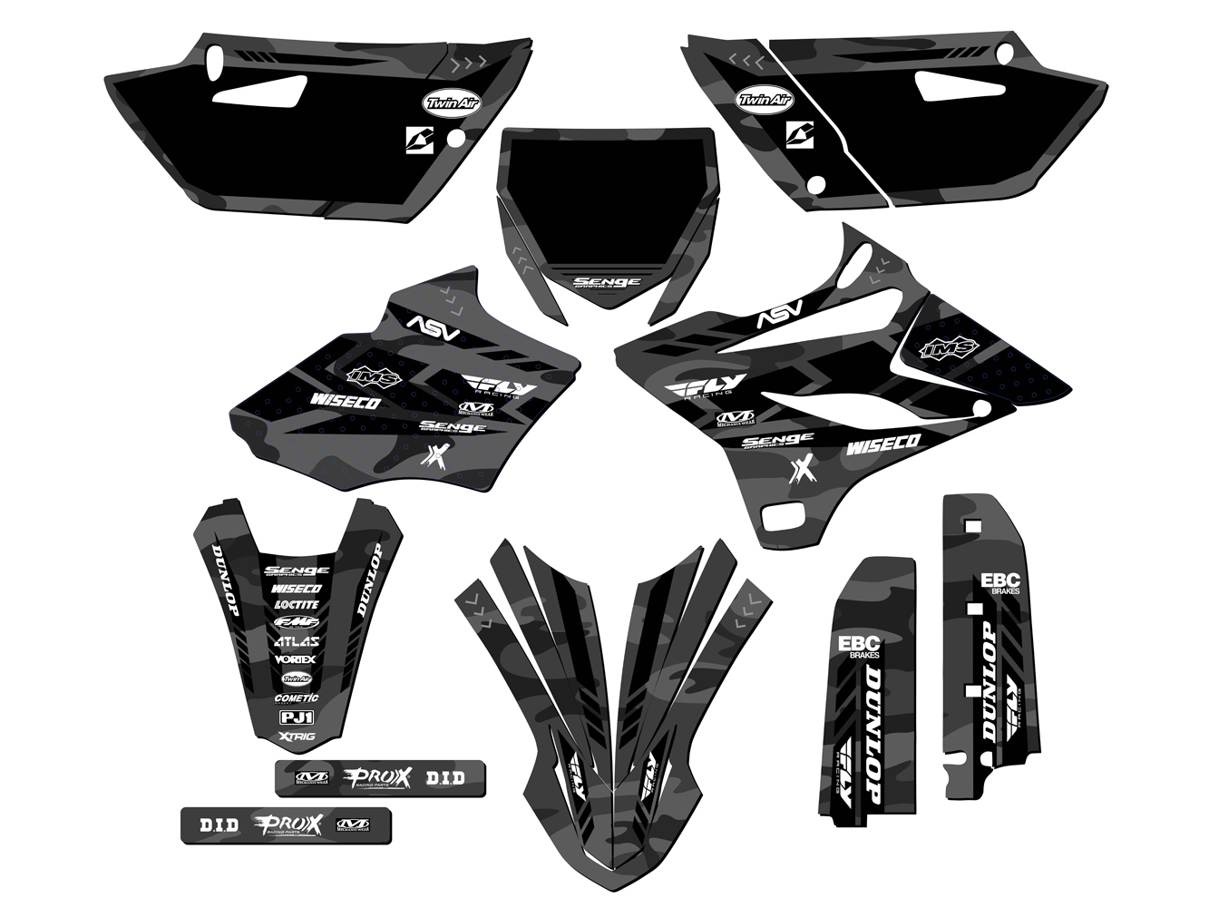2015-2018 YZ 85 APACHE Grey Senge Graphics Kit Compatible with Yamaha - Picture 5 of 10