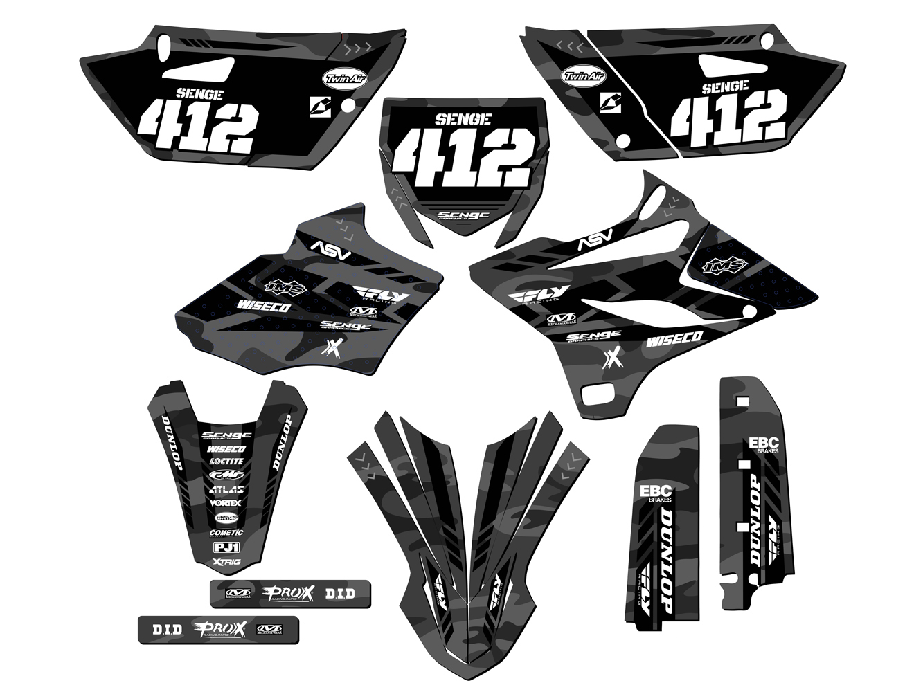 2015-2018 YZ 85 APACHE Grey Senge Graphics Kit Compatible with Yamaha - Picture 8 of 10