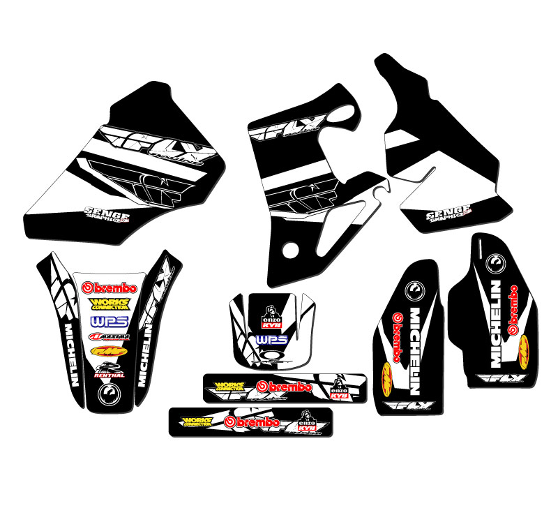 1996-2002 CR 80 13 FLY Black Senge Graphics Kit Compatible with Honda - Picture 2 of 10