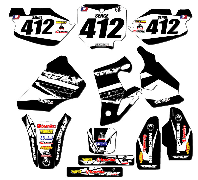 1996-2002 CR 80 13 FLY Black Senge Graphics Kit Compatible with Honda - Picture 8 of 10