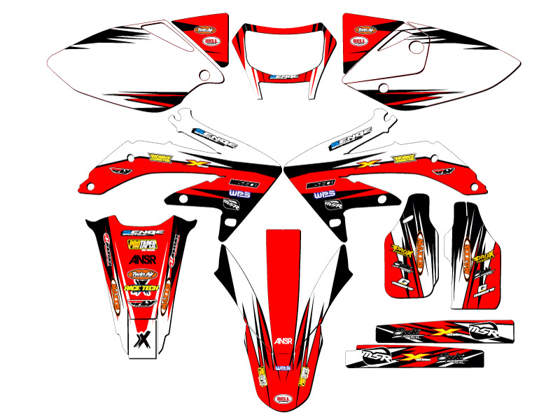 2008-2018 CRF 450 X VELOCITY Red Senge Graphics Kit Compatible with Honda - Picture 5 of 10