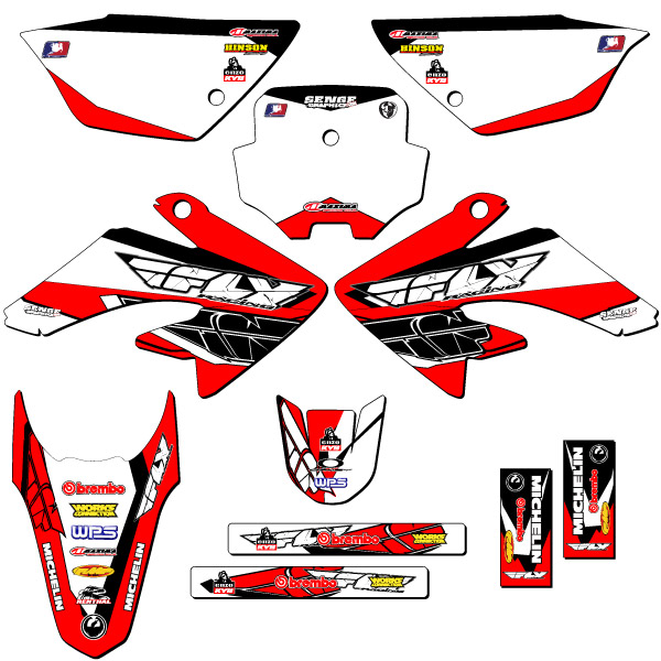 2011-2016 CRF 80 13 FLY Red Senge Graphics Kit compatible con Honda - Imagen 5 de 10