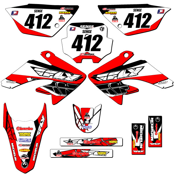 2011-2016 CRF 80 13 FLY Red Senge Graphics Kit compatible con Honda - Imagen 8 de 10