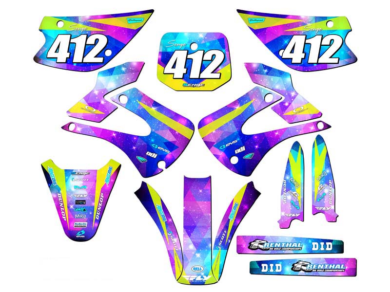 2001-2013 KX 85 SPACE KADET Galaxy Senge kit de gráficos compatible con Kawasaki - Imagen 8 de 10