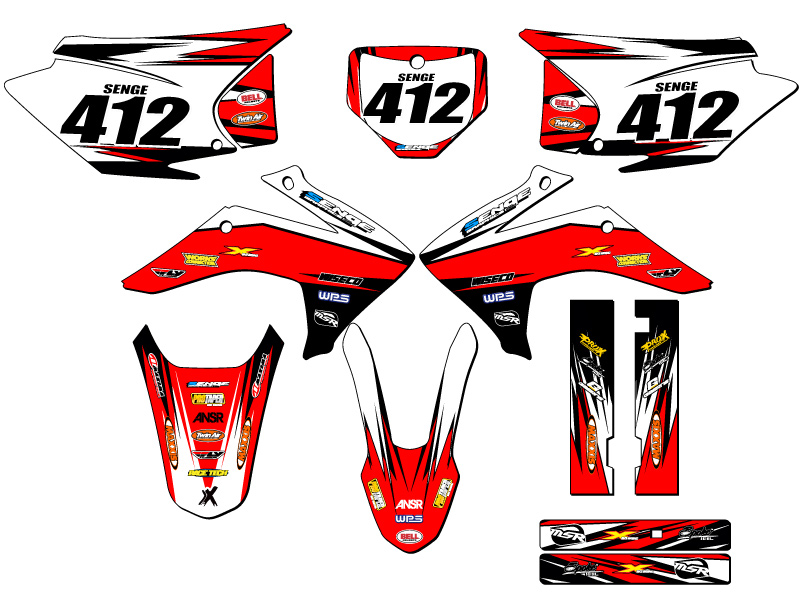 2015-2020 CRF 230 F VELOCITY Red Senge Graphics Kit Compatible with Honda - Picture 8 of 10