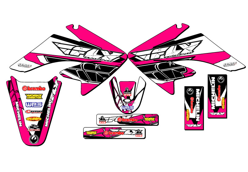 2004-2013 CRF 70 13 FLY Pink Senge Graphics Kit Compatible with Honda - Picture 5 of 10