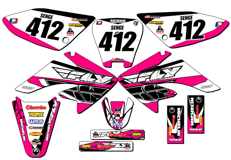 2004-2013 CRF 70 13 FLY Pink Senge Graphics Kit Compatible with Honda - Picture 2 of 10