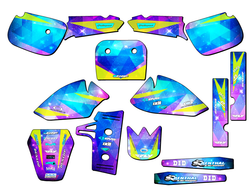 1985-2004 KX 60 SPACE KADET Galaxy Senge Graphics Kit Compatible with Kawasaki - Picture 5 of 10