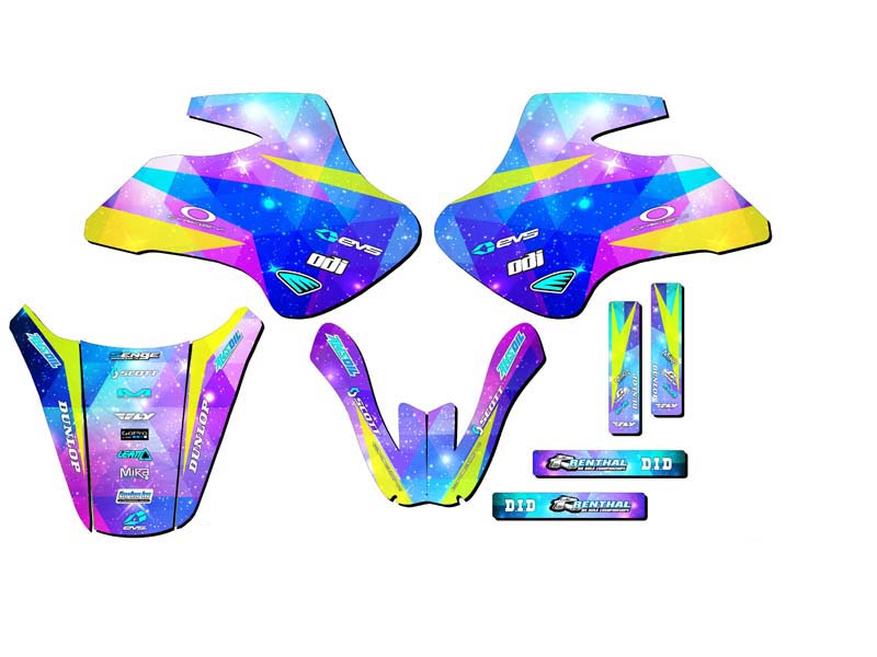 All Years KDX 50 SPACE KADET Galaxy Senge Graphics Kit Compatible with Kawasaki - Picture 2 of 10