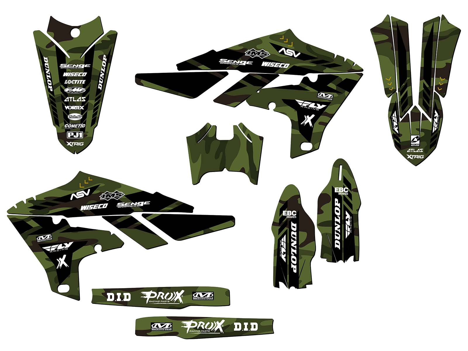 2019-2023 WR 450 F APACHE Green Senge Graphics Kit Compatible with Yamaha - Picture 2 of 10