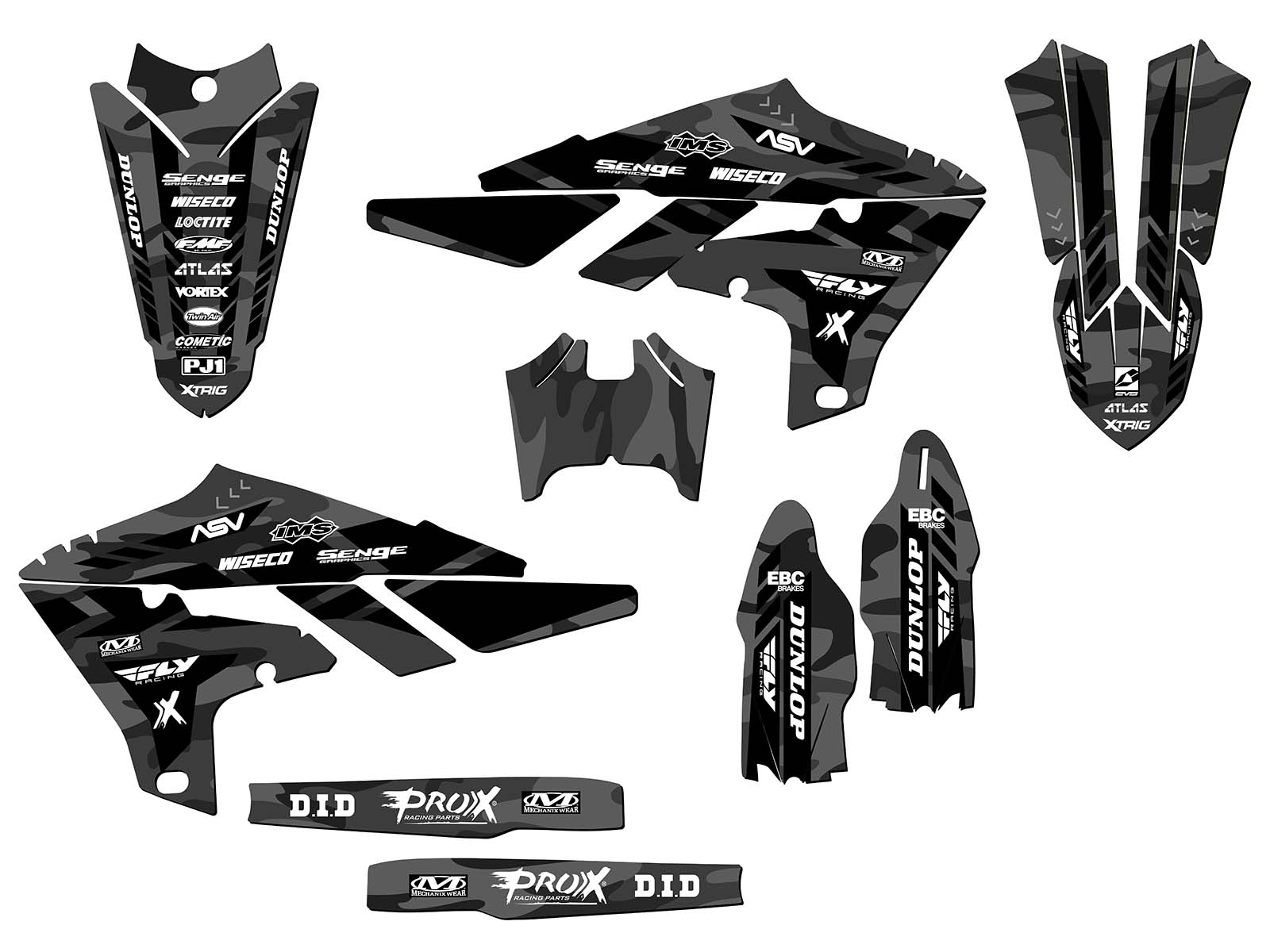 2019-2023 WR 450 F APACHE Grey Senge Graphics Kit Compatible with Yamaha - Picture 2 of 10