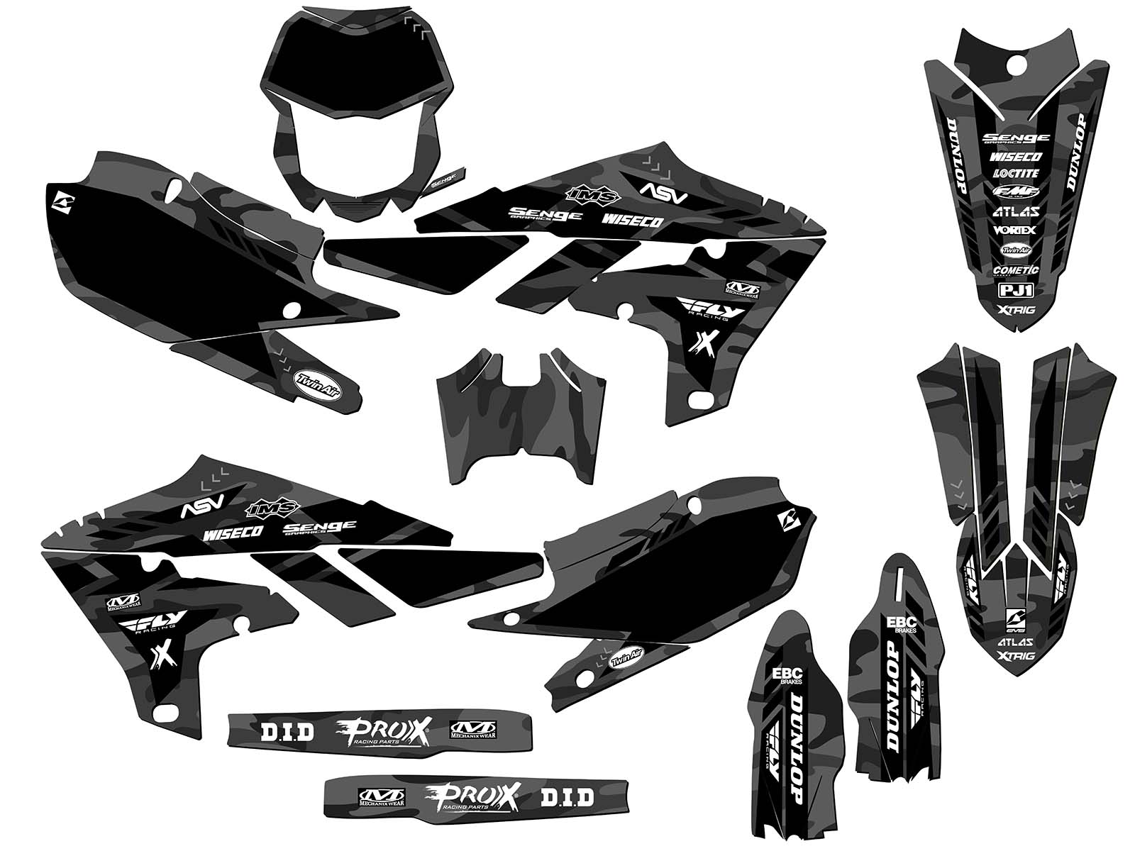 2019-2023 WR 450 F APACHE Grey Senge Graphics Kit Compatible with Yamaha - Picture 5 of 10