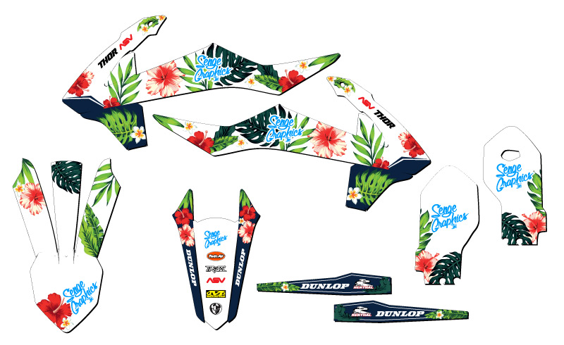 Kit de gráficos Senge SX 85 TROPIC blanco 2018-2023 compatible con KTM - Imagen 2 de 10