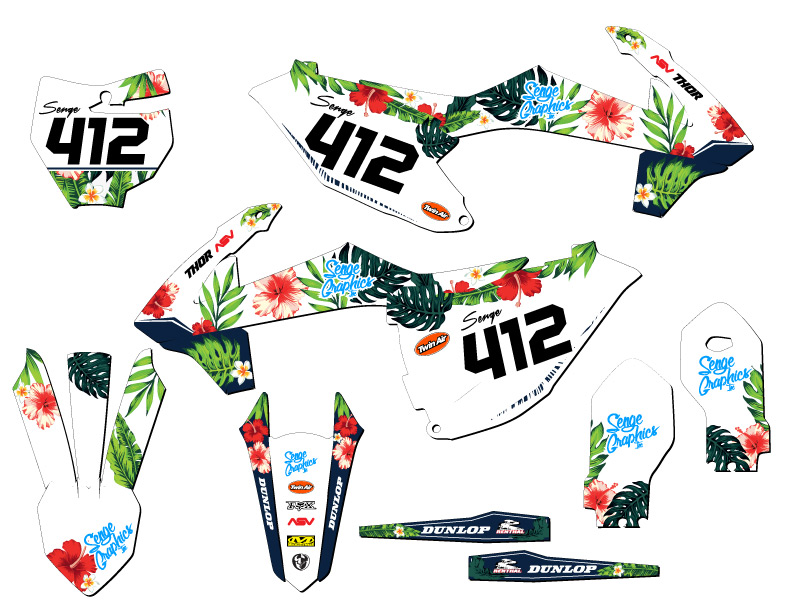 Kit de gráficos Senge SX 85 TROPIC blanco 2018-2023 compatible con KTM - Imagen 8 de 10