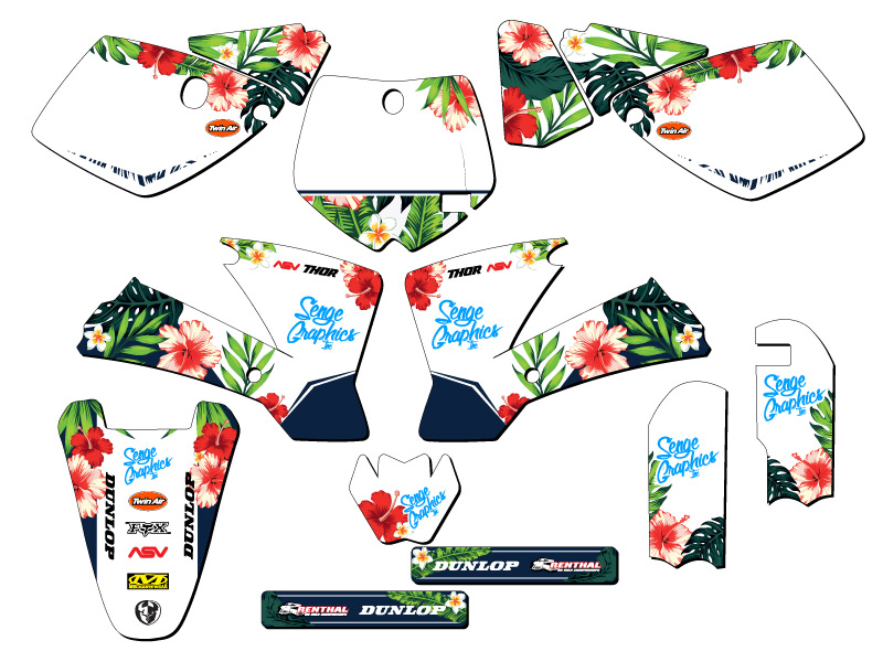 2002-2008 SX 65 TROPIC White Senge Graphics Kit Compatible with KTM - Picture 5 of 10