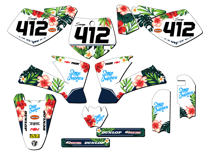 2002-2008 SX 65 TROPIC White Senge Graphics Kit Compatible with KTM - Picture 8 of 10