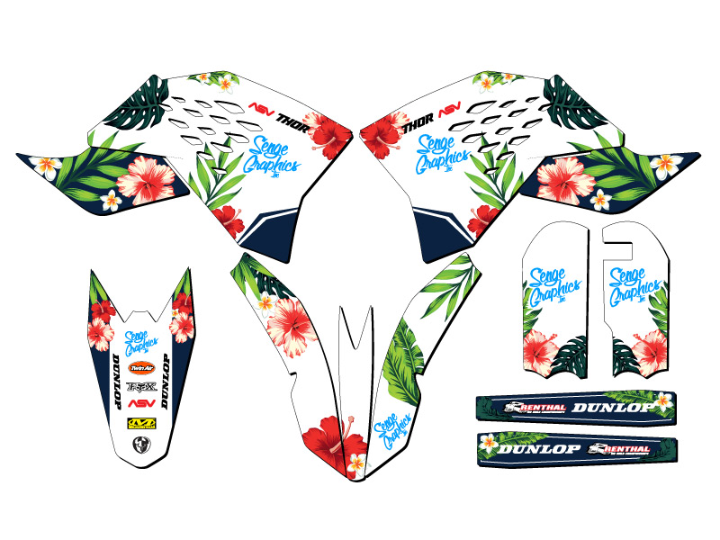 2009-2015 SX 65 TROPIC White Senge Graphics Kit Compatible with KTM - Picture 2 of 10