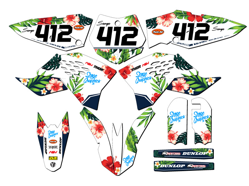 2009-2015 SX 65 TROPIC White Senge Graphics Kit Compatible with KTM - Picture 8 of 10