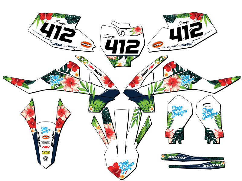 2019-2023 SX 65 TROPIC White Senge Graphics Kit Compatible with KTM - Picture 8 of 10