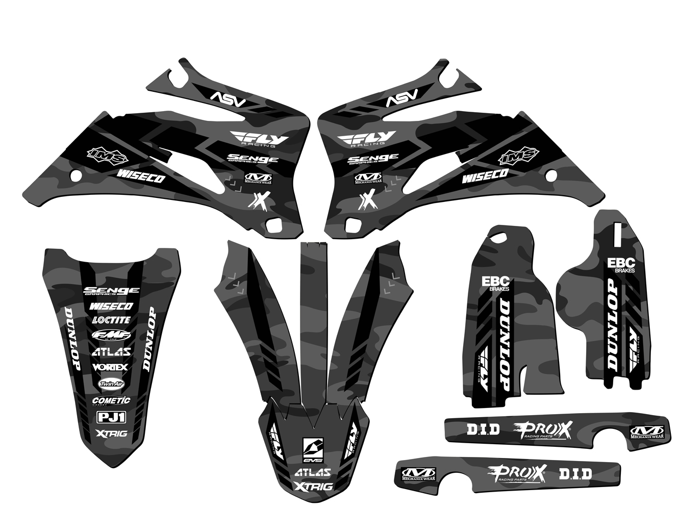 2007-2014 WR 250 F APACHE Grey Senge Graphics Kit Compatible with Yamaha - Picture 2 of 10