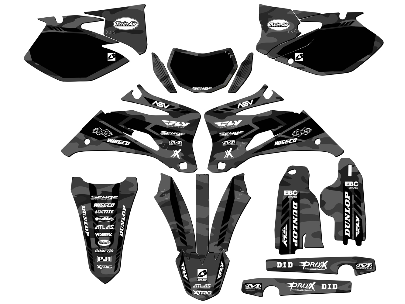 2007-2014 WR 250 F APACHE Grey Senge Graphics Kit Compatible with Yamaha - Picture 5 of 10