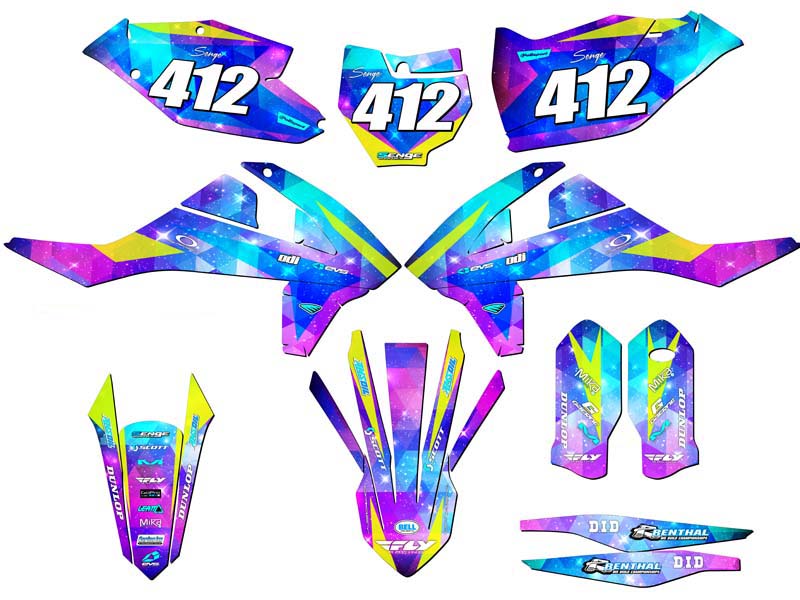 2016 ALL EXCEPT 250 SX SPACE KADET Galaxy Senge Graphics Kit Compatible with KTM - Picture 8 of 10