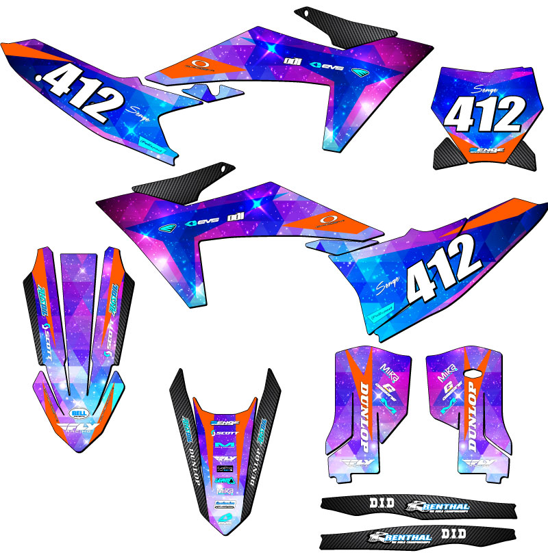 Kit de gráficos SX SPACE KADET Galaxy Senge 2023-2024 compatible con KTM - Imagen 8 de 10