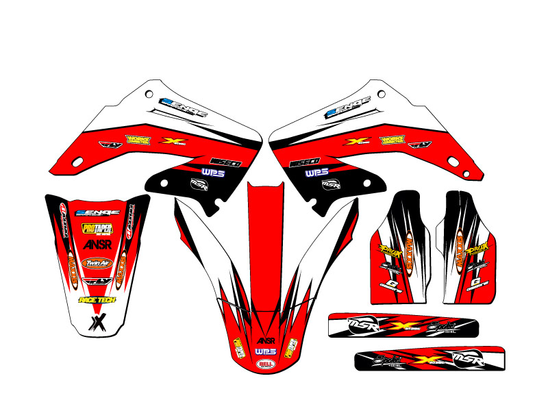 2004-2012 CR 125 R VELOCITY Red Senge kit de gráficos compatible con Honda - Imagen 5 de 10