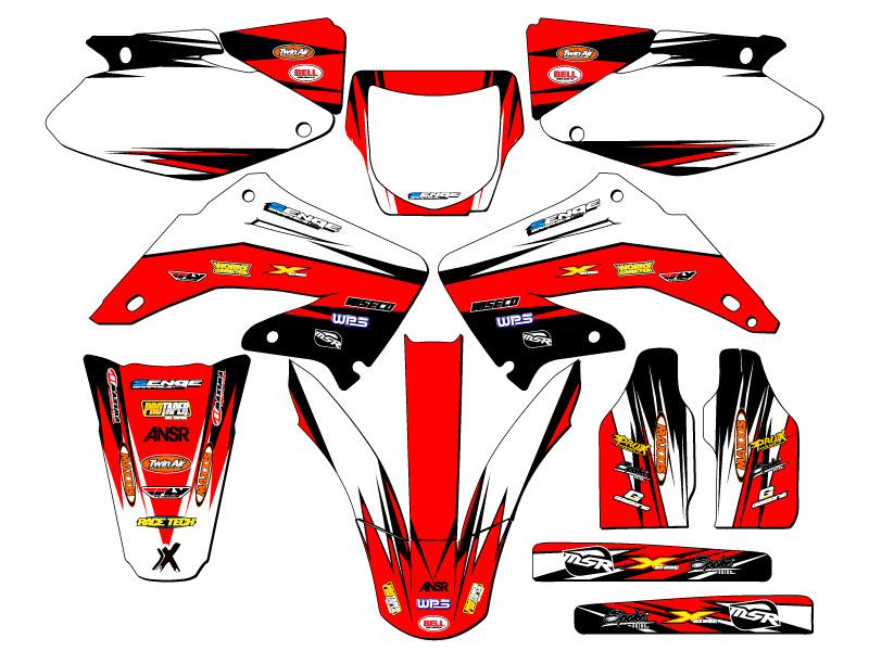 2004-2012 CR 125 R VELOCITY Red Senge kit de gráficos compatible con Honda - Imagen 8 de 10