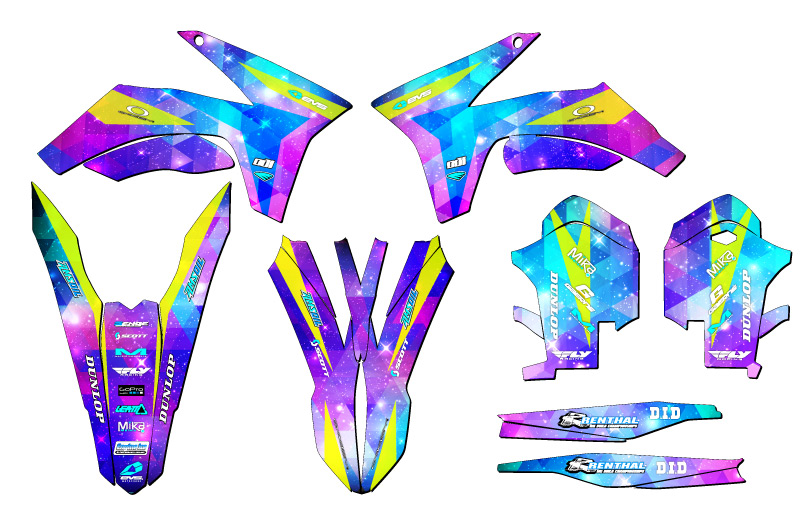 2011-2012 XCF SPACE KADET Galaxy Senge Graphics Kit Compatible with KTM - Picture 2 of 10