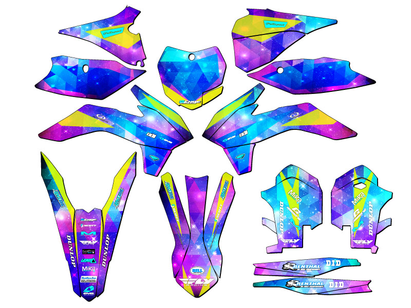2013-2014 XCF SPACE KADET Galaxy Senge Graphics Kit Compatible with KTM - Foto 5 di 10