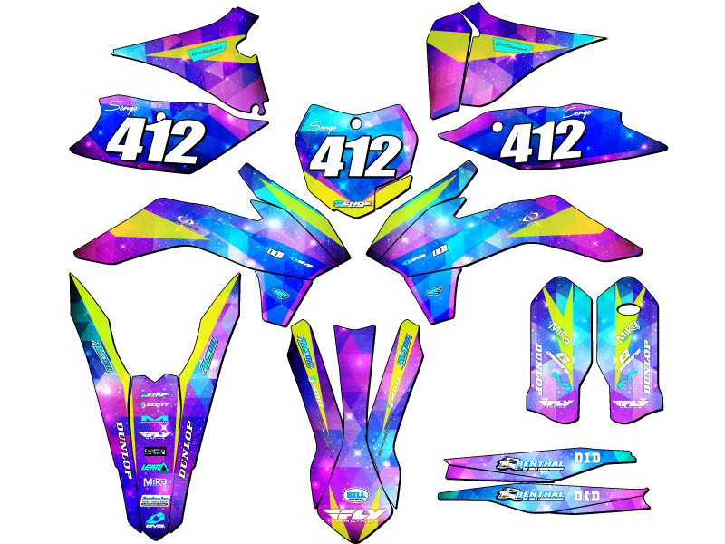 XCF SPACE KADET Galaxy Senge 2015 kit de gráficos compatible con KTM - Imagen 8 de 10