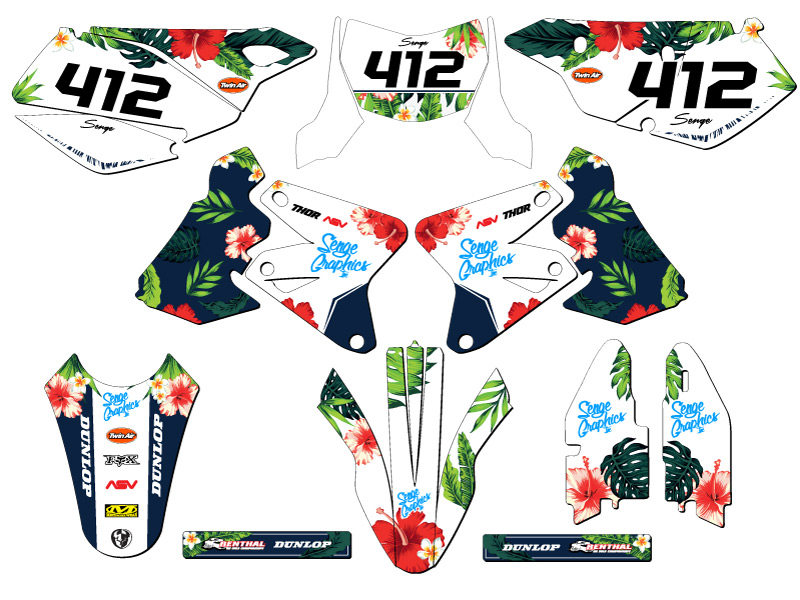 2005-2023 DRZ 400 SM TROPIC White Senge Graphics Kit Compatible with Suzuki - Picture 8 of 10
