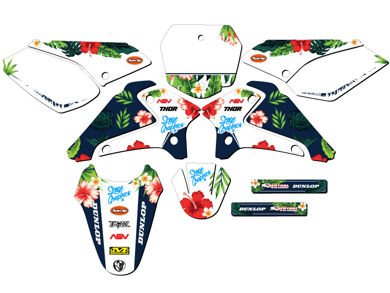 2001-2007 DRZ 125 TROPIC White Senge Graphics Kit Compatible with Suzuki - Picture 2 of 10
