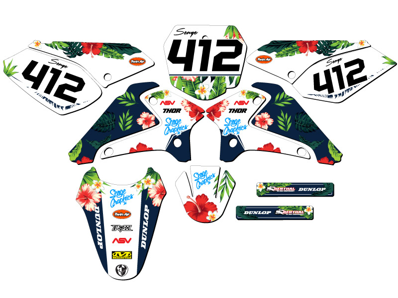 2001-2007 DRZ 125 TROPIC White Senge Graphics Kit Compatible with Suzuki - Picture 5 of 10
