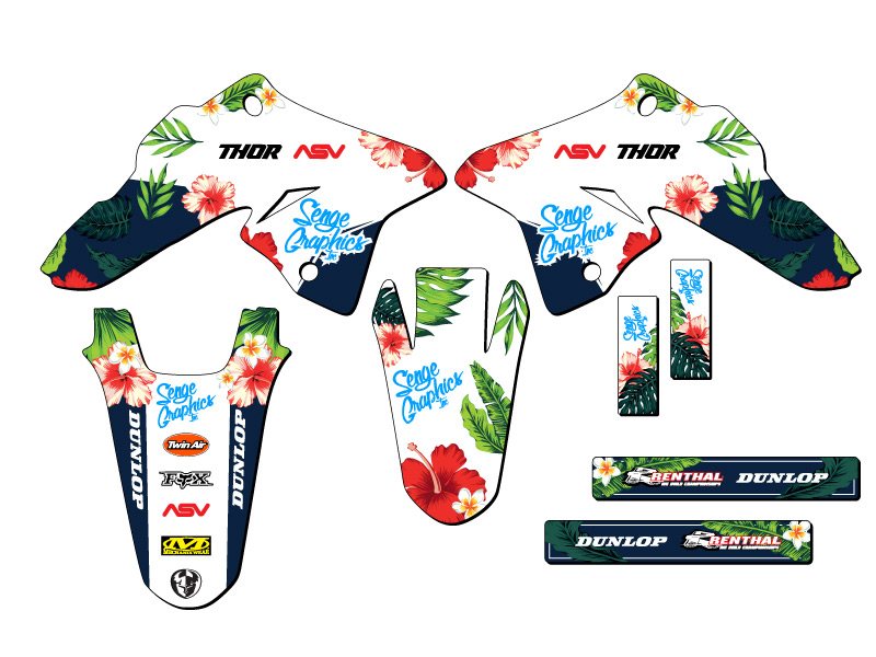 2008-2023 DRZ 125 TROPIC White Senge Graphics Kit Compatible with Suzuki - Picture 8 of 10