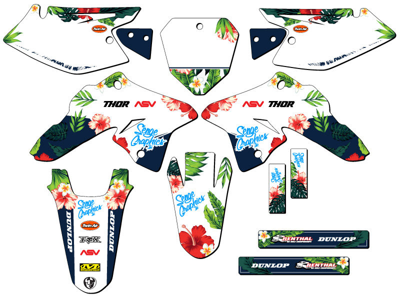 2008-2023 DRZ 125 TROPIC White Senge Graphics Kit Compatible with Suzuki - Picture 2 of 10