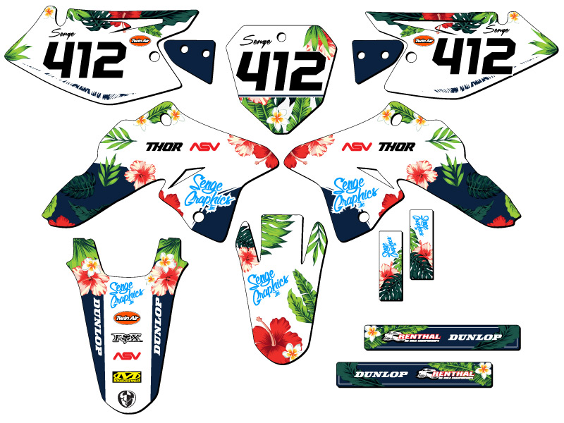 2008-2023 DRZ 125 TROPIC White Senge Graphics Kit Compatible with Suzuki - Picture 5 of 10